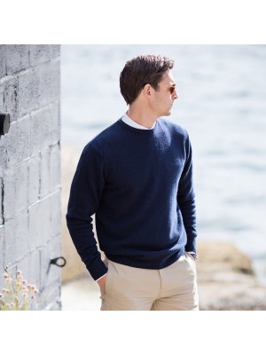 Plain Crew neck lambswool jumper Henbury 9 Gauge GSM